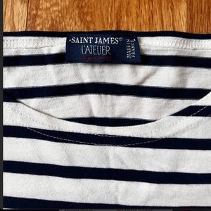 St James L'Atelier Breton Striped Crewneck T shirt, Size M